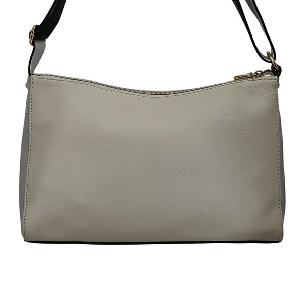 RELIC by FOSSIL Faux Leather Black Gray Ivory Colorblock Messenger Crossbody - Picture 2 of 8